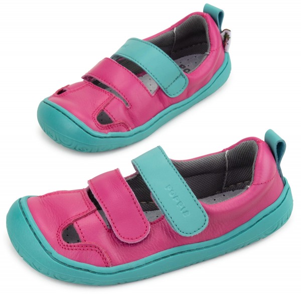 Poppis ~ Sandale Leder ~ Pink/Petrol
