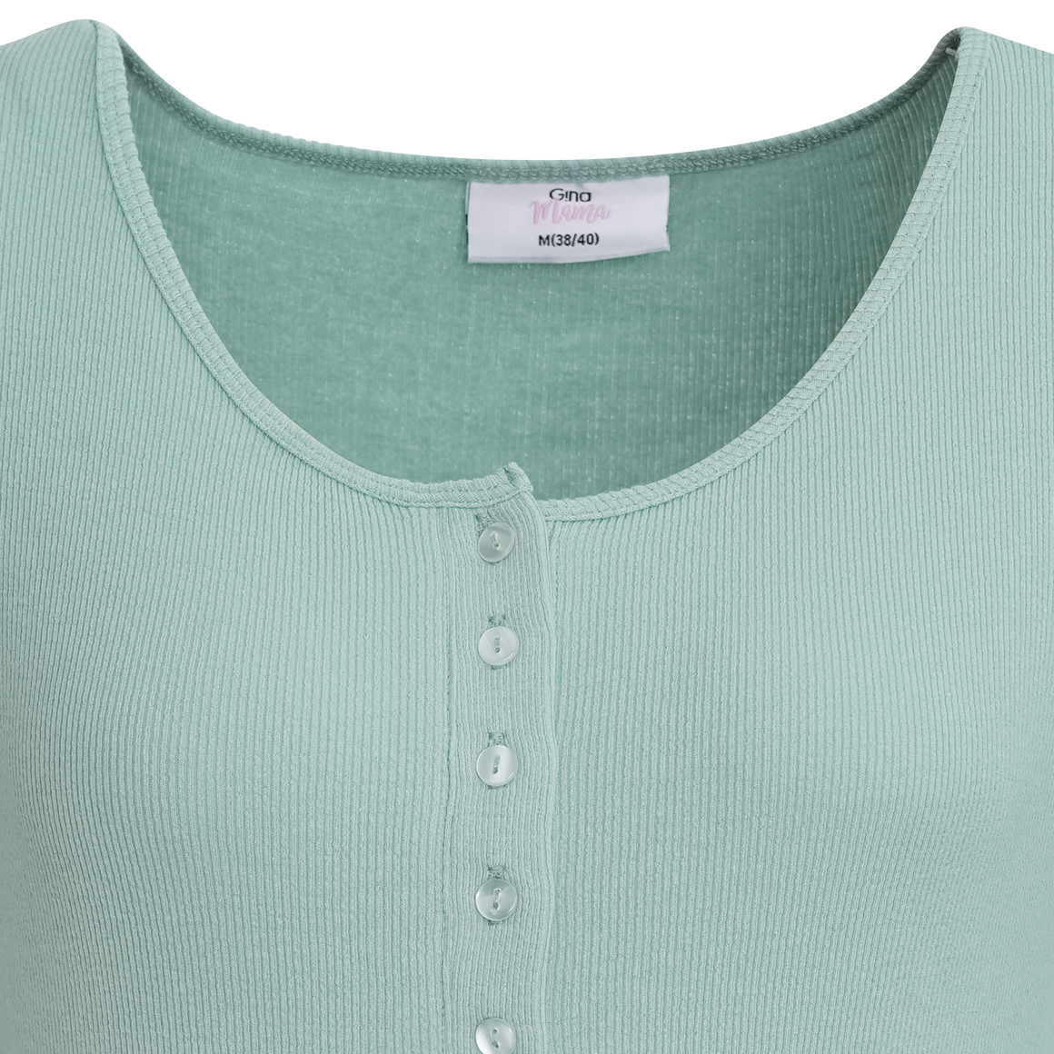 Damen Umstands-T-Shirt mit Knopfleiste
