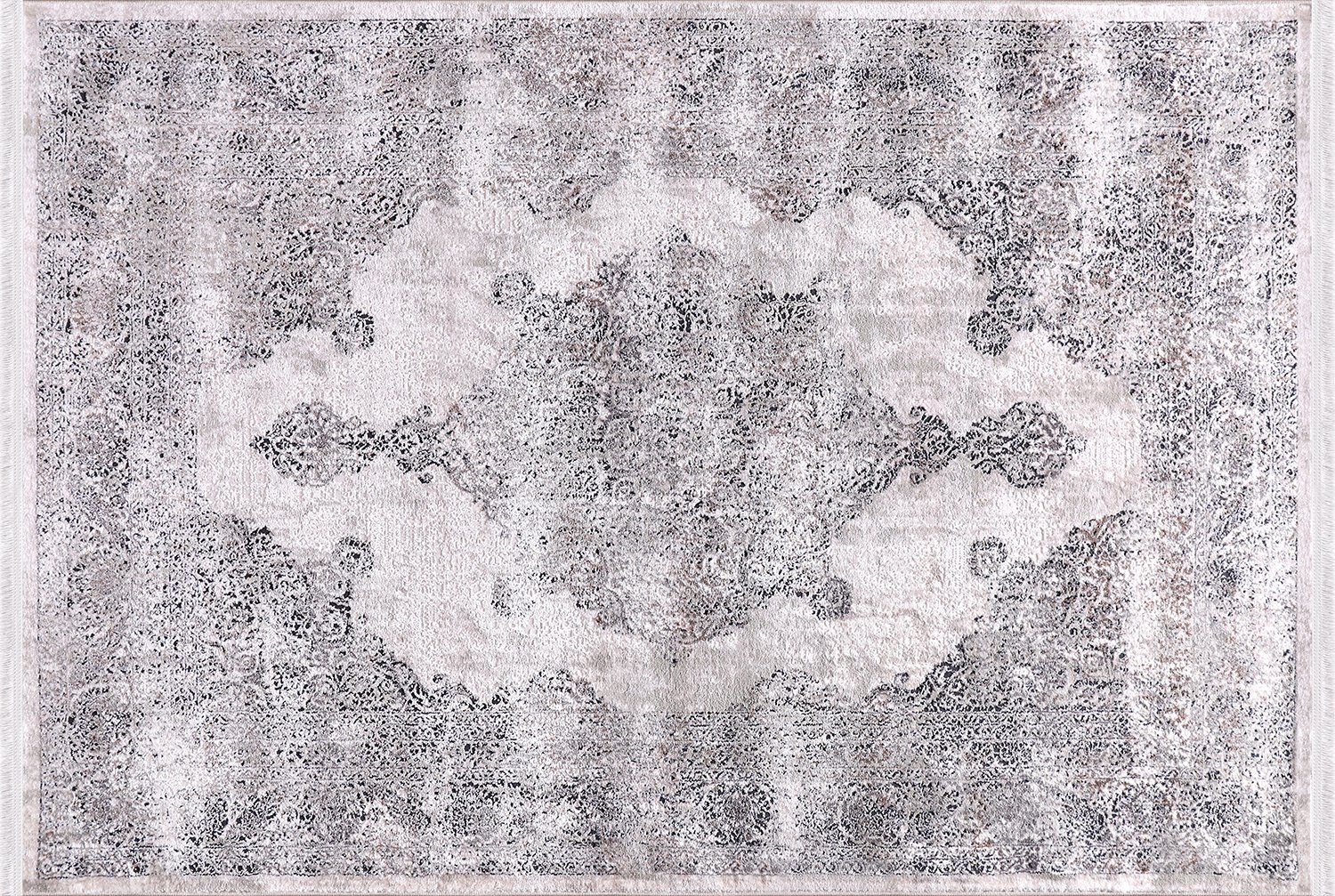 Designteppich Designer Wohnzimmer Teppich Richmond Vintage Creme Grau, Carpetilla, Rechteckig, Höhe: 10 mm, Wohnzimmer, Kurzflor, Kinderzimmer