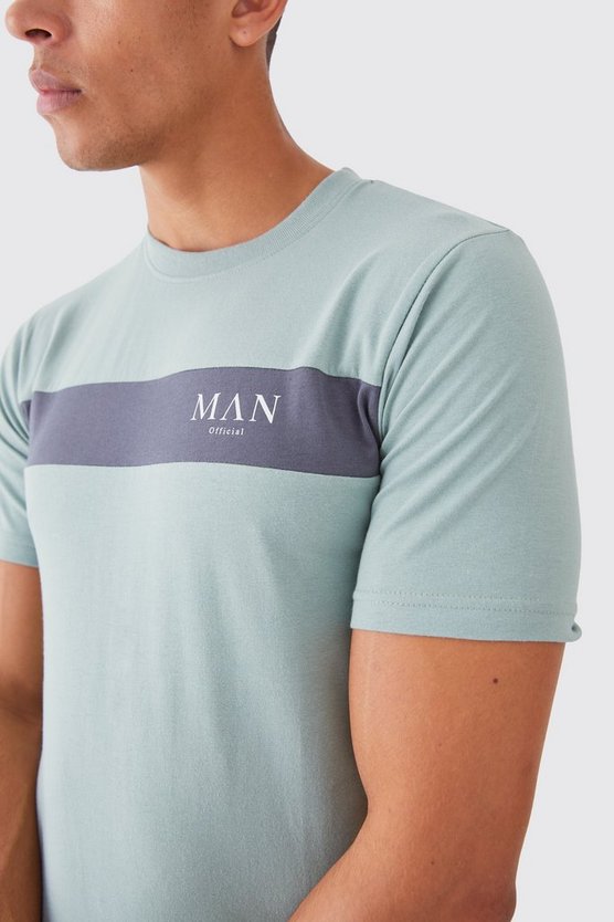Man Roman Muscle-Fit Colorblock T-Shirt