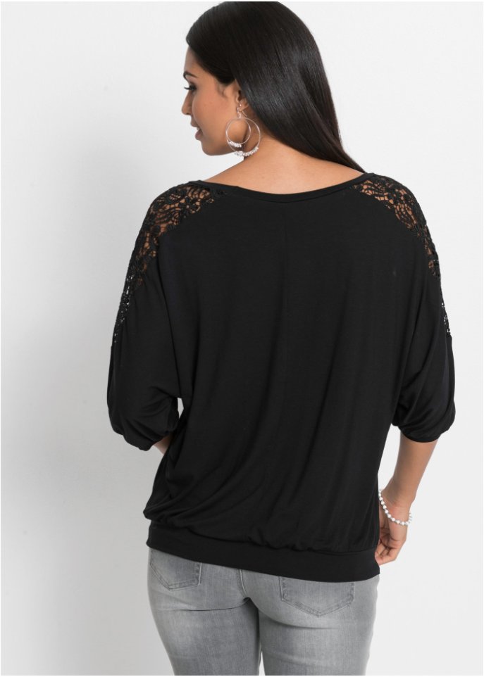 Oversize-Shirt mit Spitze