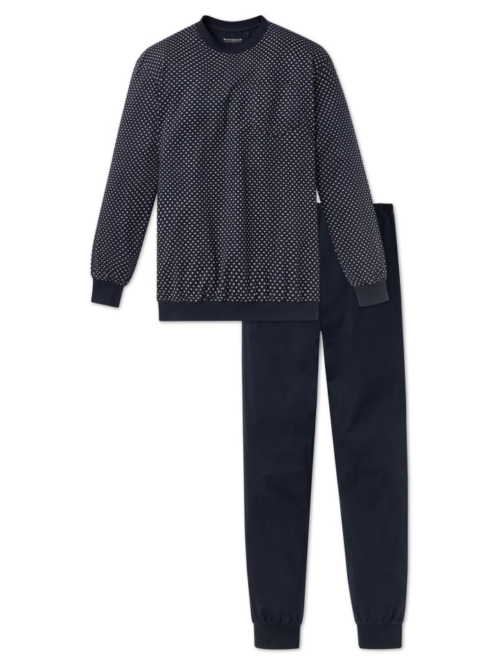 Schiesser Jersey Schlafanzug Dark Sapphire in Dunkelblau günstig kaufen