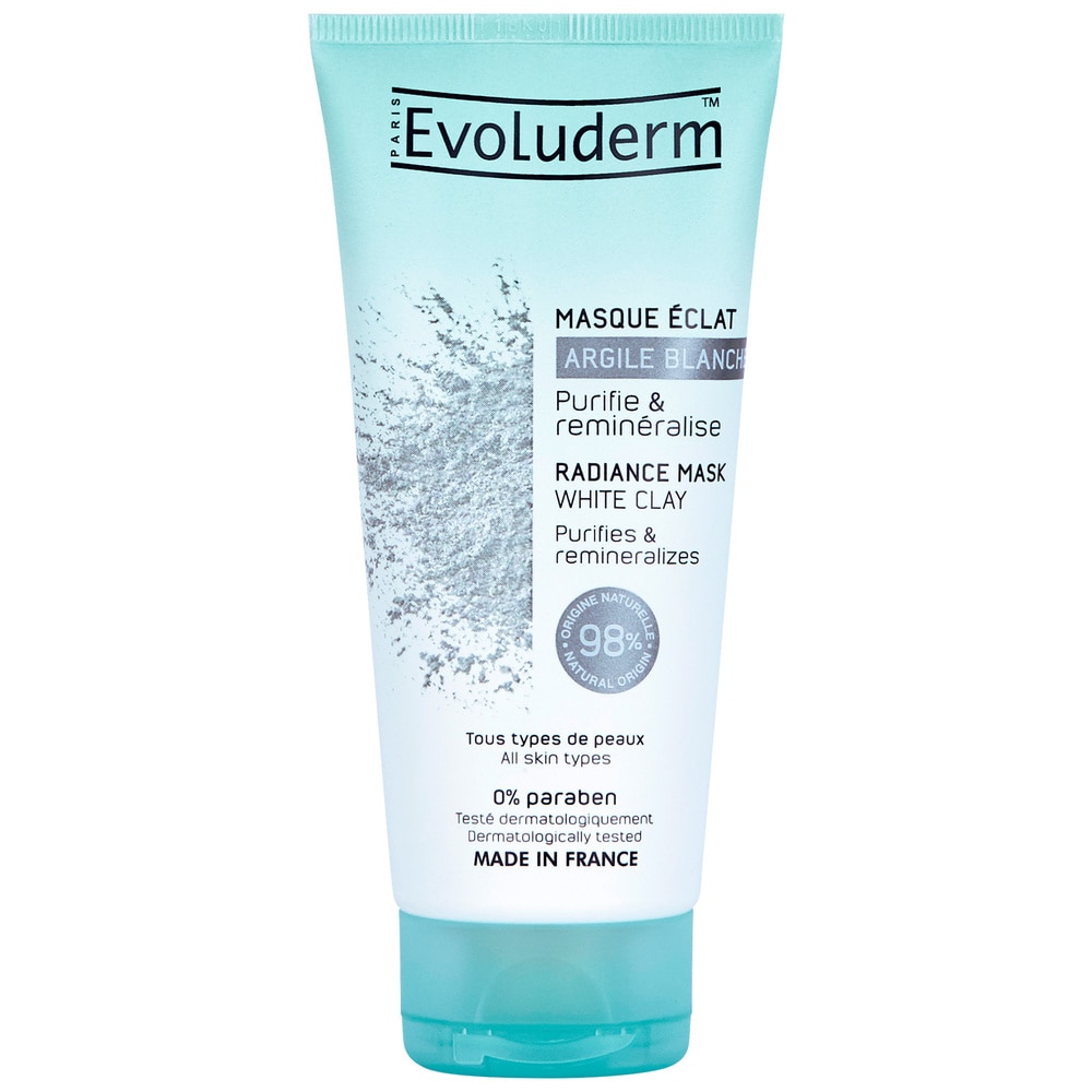 evoluderm Masque Visage Masque Éclat à l'Argile Blanche - 100 ml