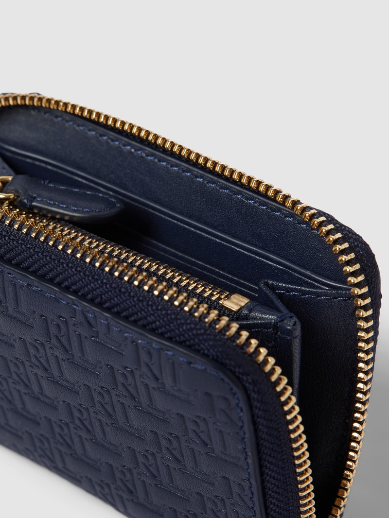 Portemonnaie mit Label-Details in marineblau