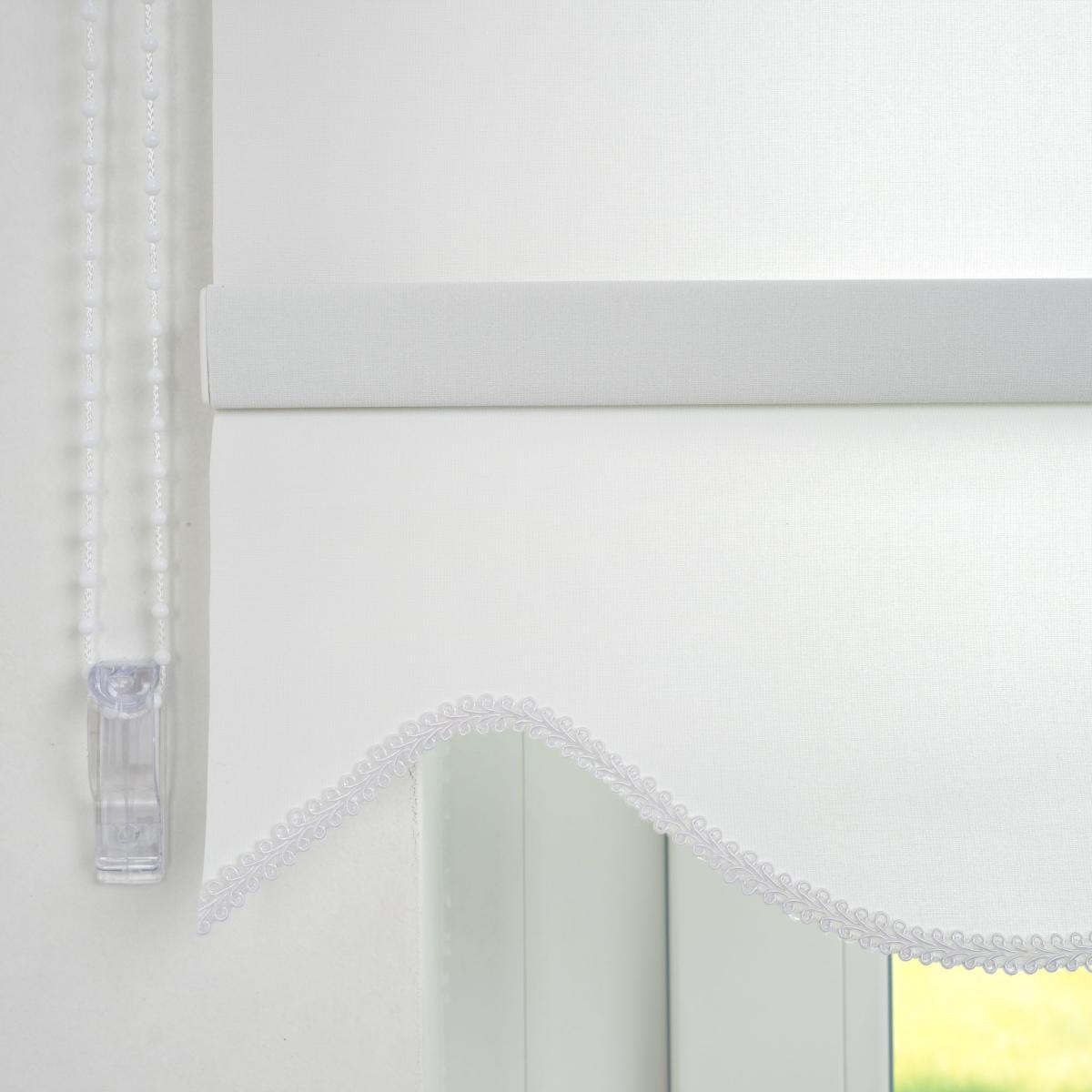 Bella Casa Seitenzugrollo Kettenzugrollo Volantrollo Rollo Klassik lichtdurchlässig 192 x 180 cm weiß für Fenster