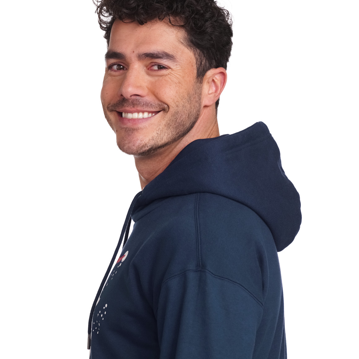 Herren Weihnachtssweatshirt mit Print dunkelblau