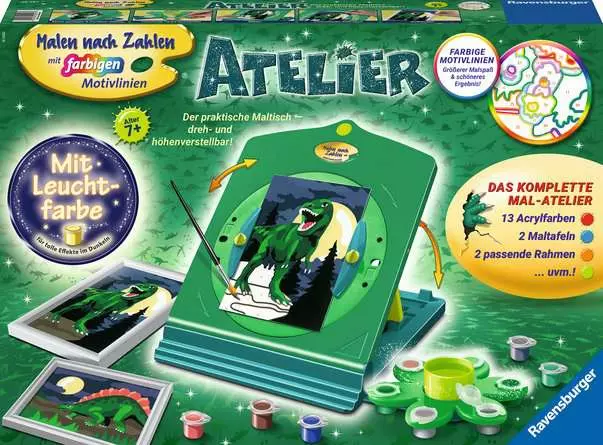 CreArt Atelier Dinosaurier - Malen nach Zahlen für Kinder ab 7 Jahren