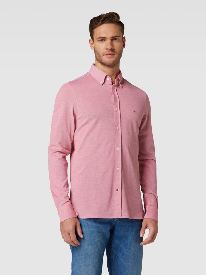 Freizeithemd mit Button-Down-Kragen in neon rot