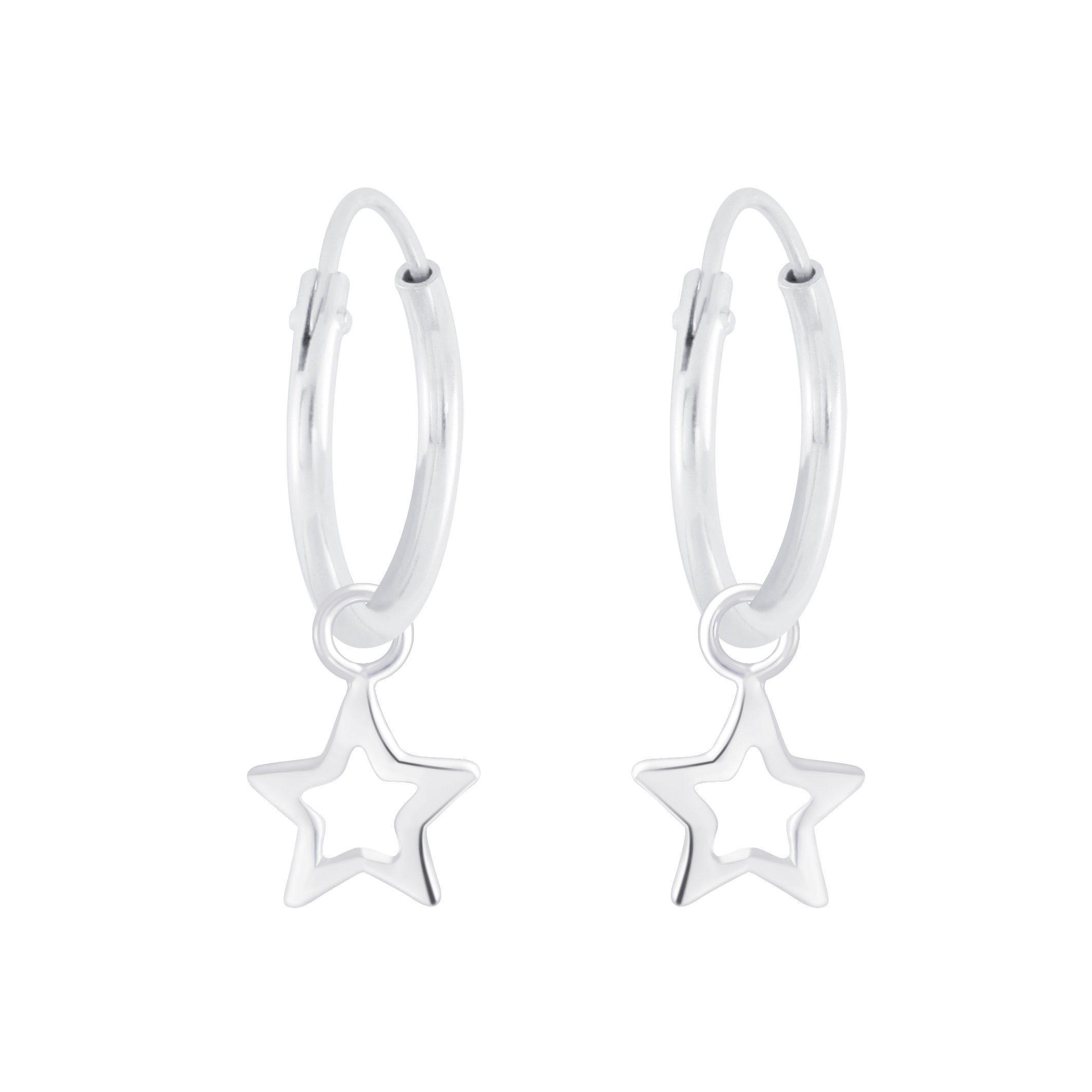 ALEXANDER YORK Schmuckset Kinder Charm-STERN, 4-tlg. (Set, Kette mit Anhänger, Creolen), 925 Sterling Silber