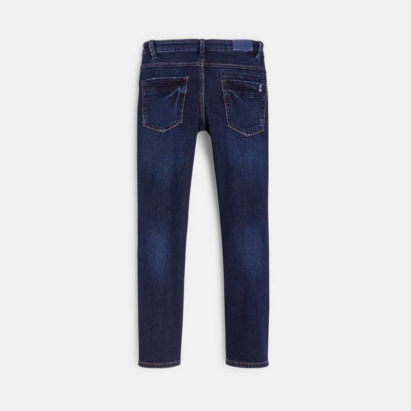 Jean slim denim chaud dark blue bleu garçon