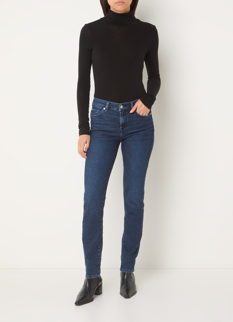Blugi skinny cu talie medie Roxanne de la For All Mankind, nuanță închisă
