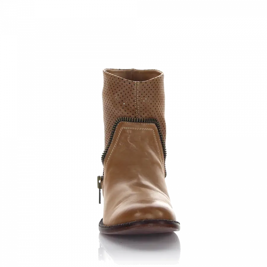 Rossano Bisconti - Stiefeletten Kalbsleder Zierreißverschluss braun - braun