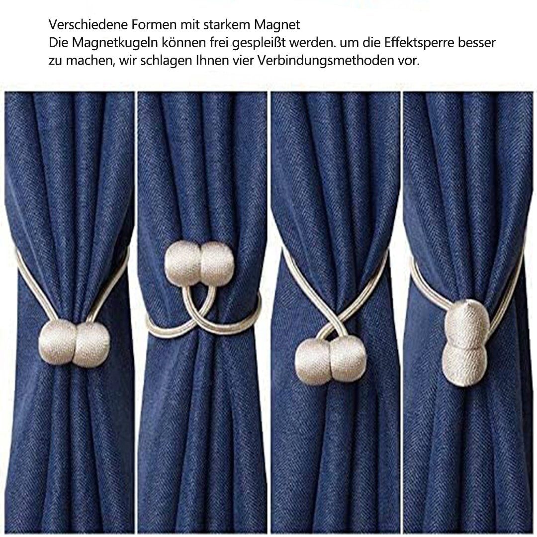 Raffhalter Magnetische Vorhang Raffhalter Vorhang Clips Seil Rückwärtige Halter, SOTOR, (1-tlg), Vorhang Binder Gardinenhalter für Haus Dekoration 2 Stück Grau