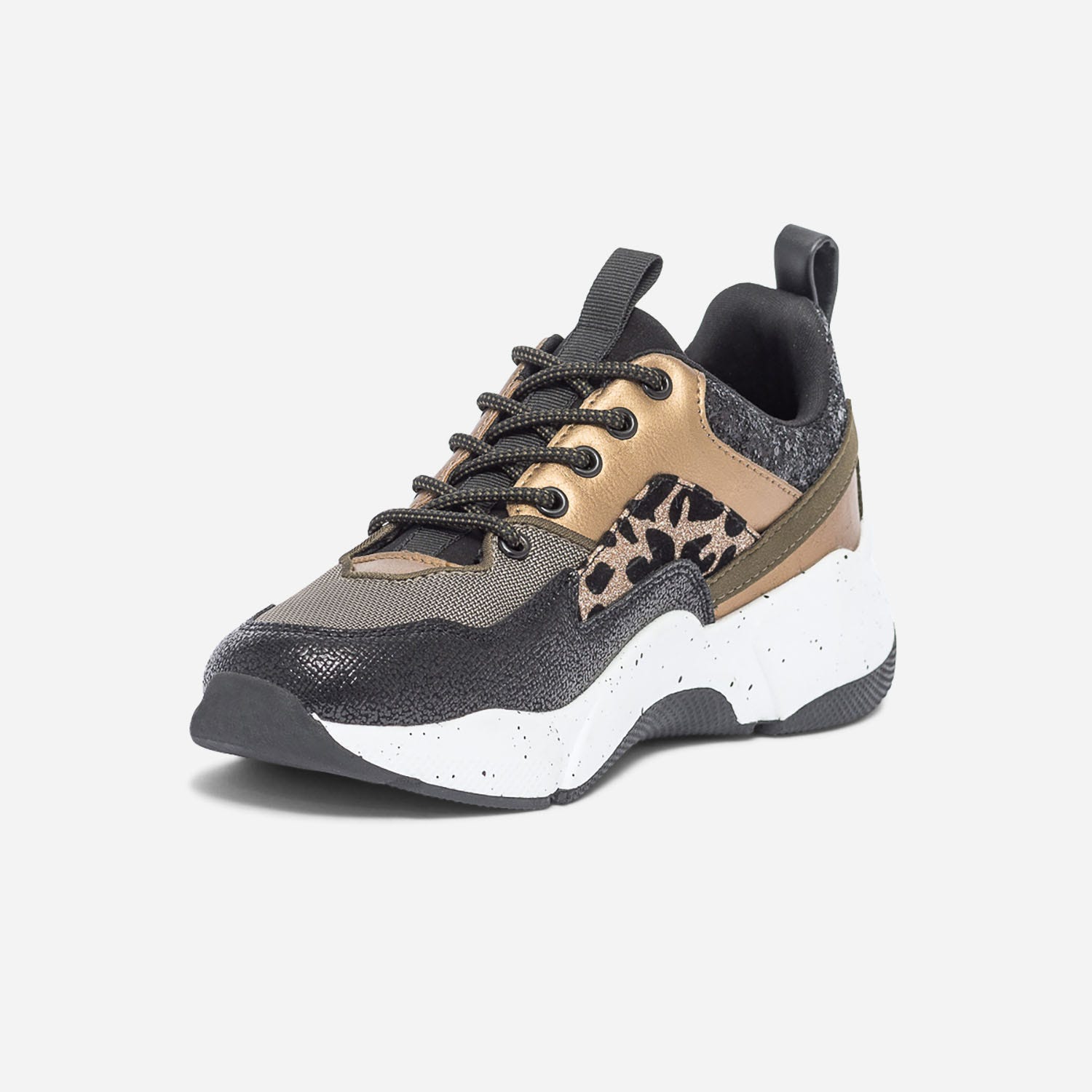 Dad shoes TEXTO kaki, or, noir