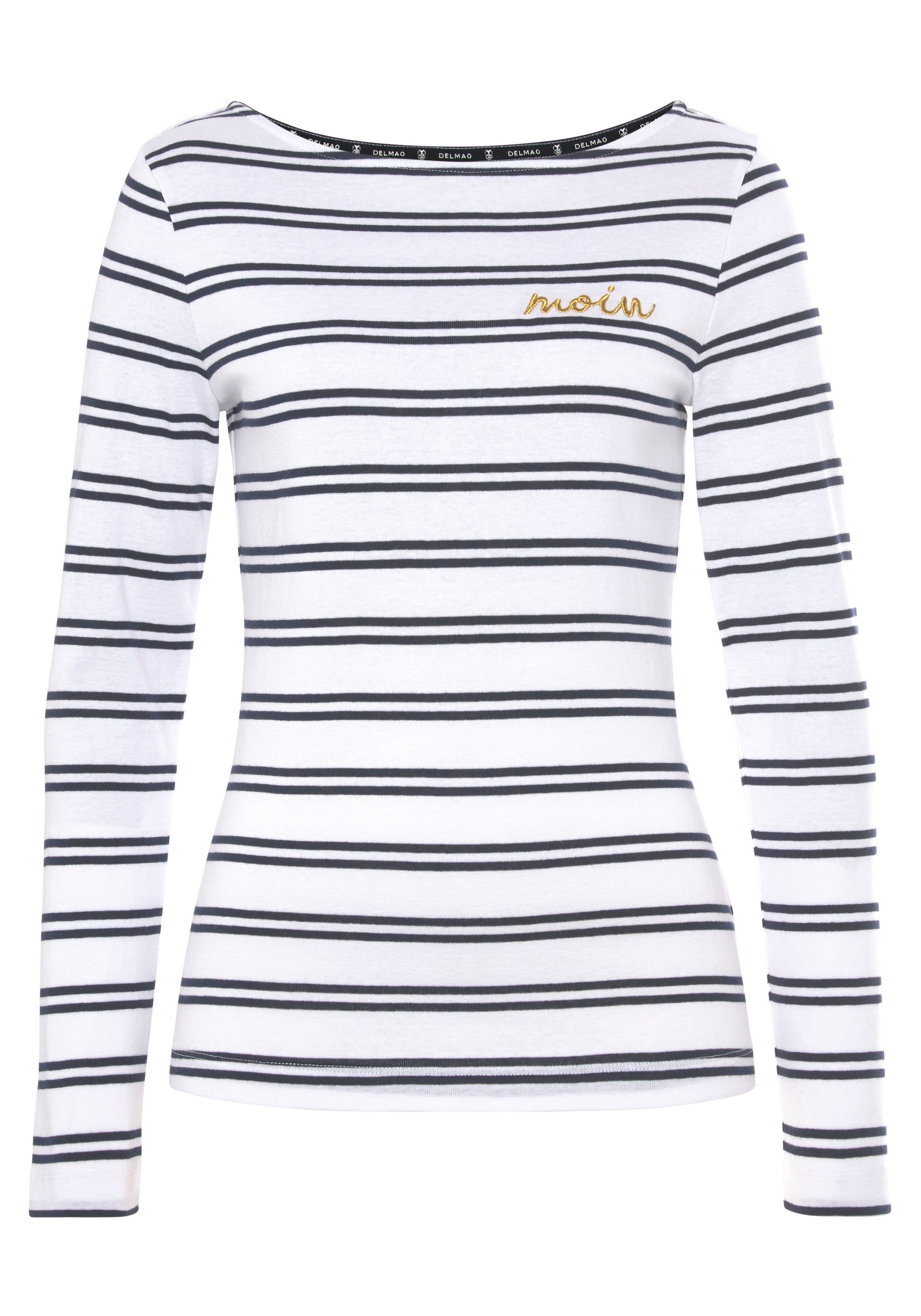 DELMAO Langarmshirt mit bestickten Grüßen - NEUE MARKE!