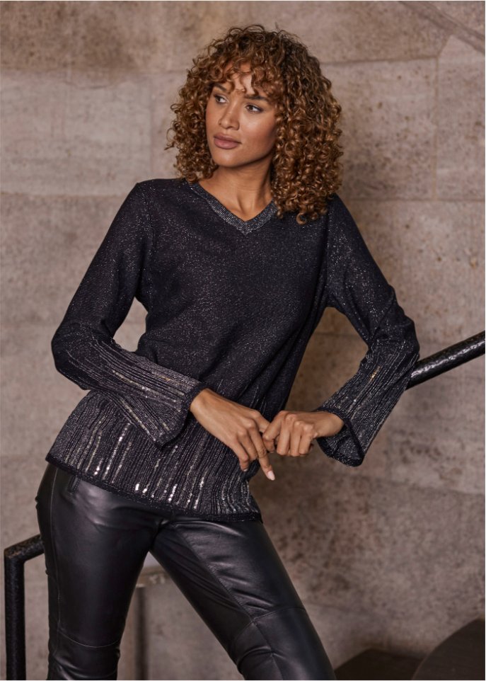 Pullover mit metallic Farbverlauf
