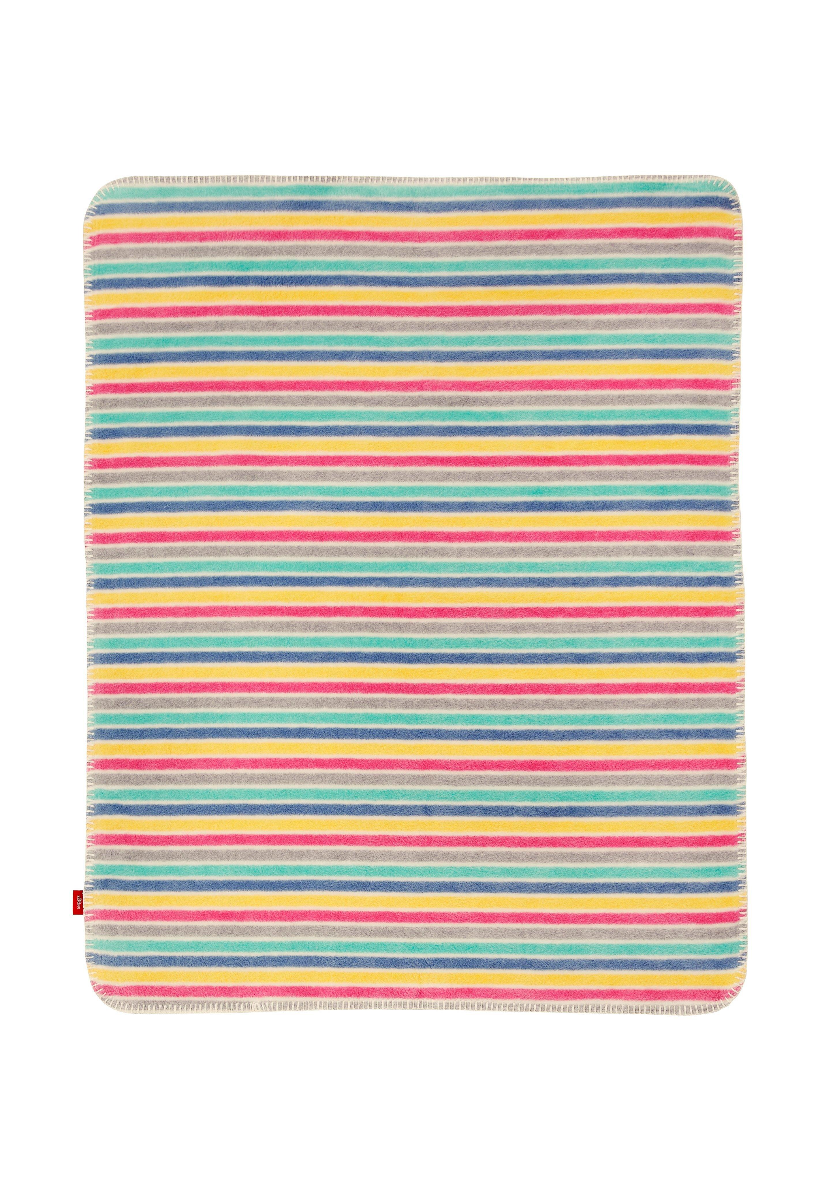 Bunt gestreifte Jacquard-Decke  6005409-100