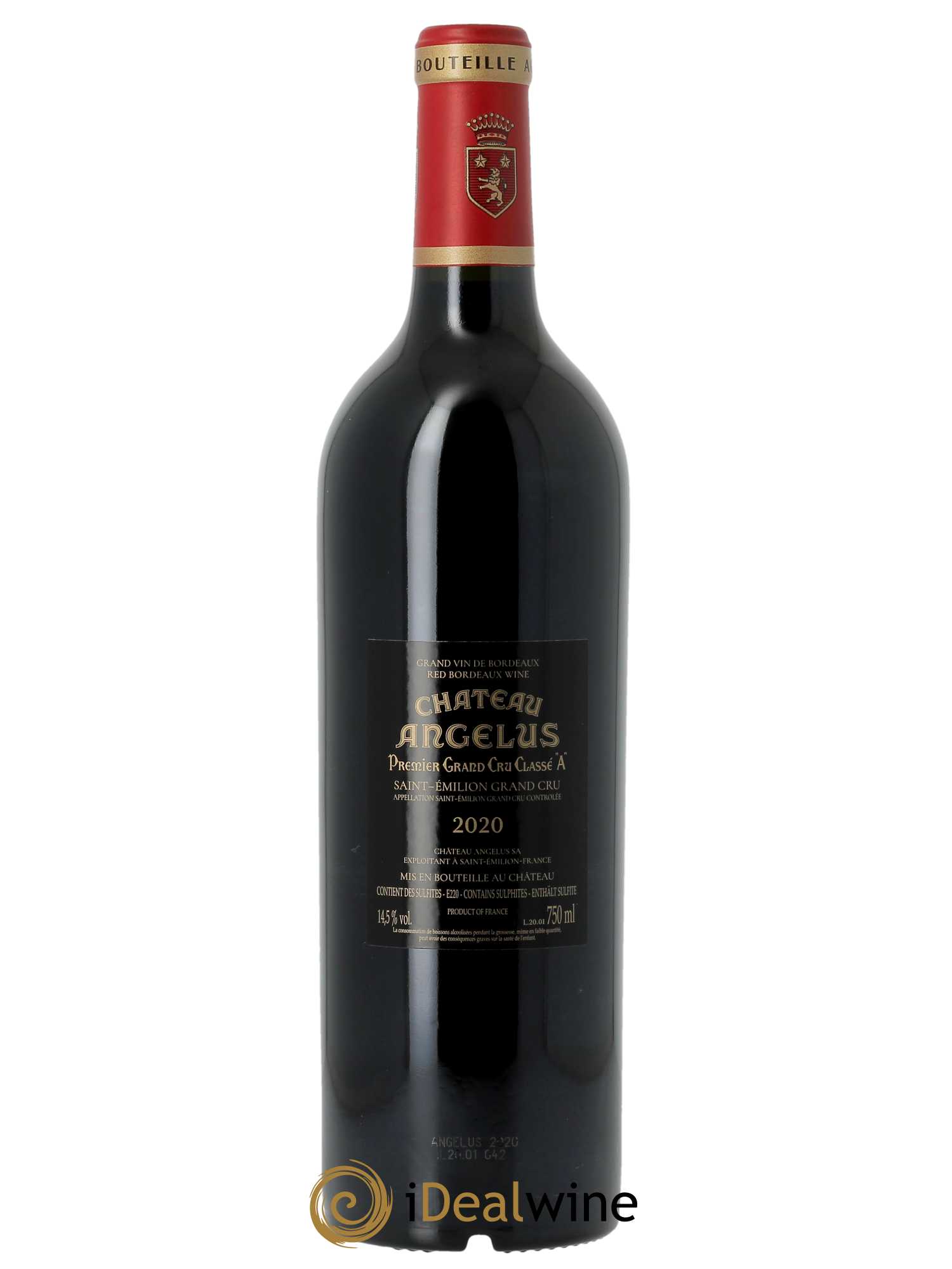 Château Angélus 1er Grand Cru Classé A (CBO à partir de 6 BTS) 2020 - Lot de 1 Bouteille