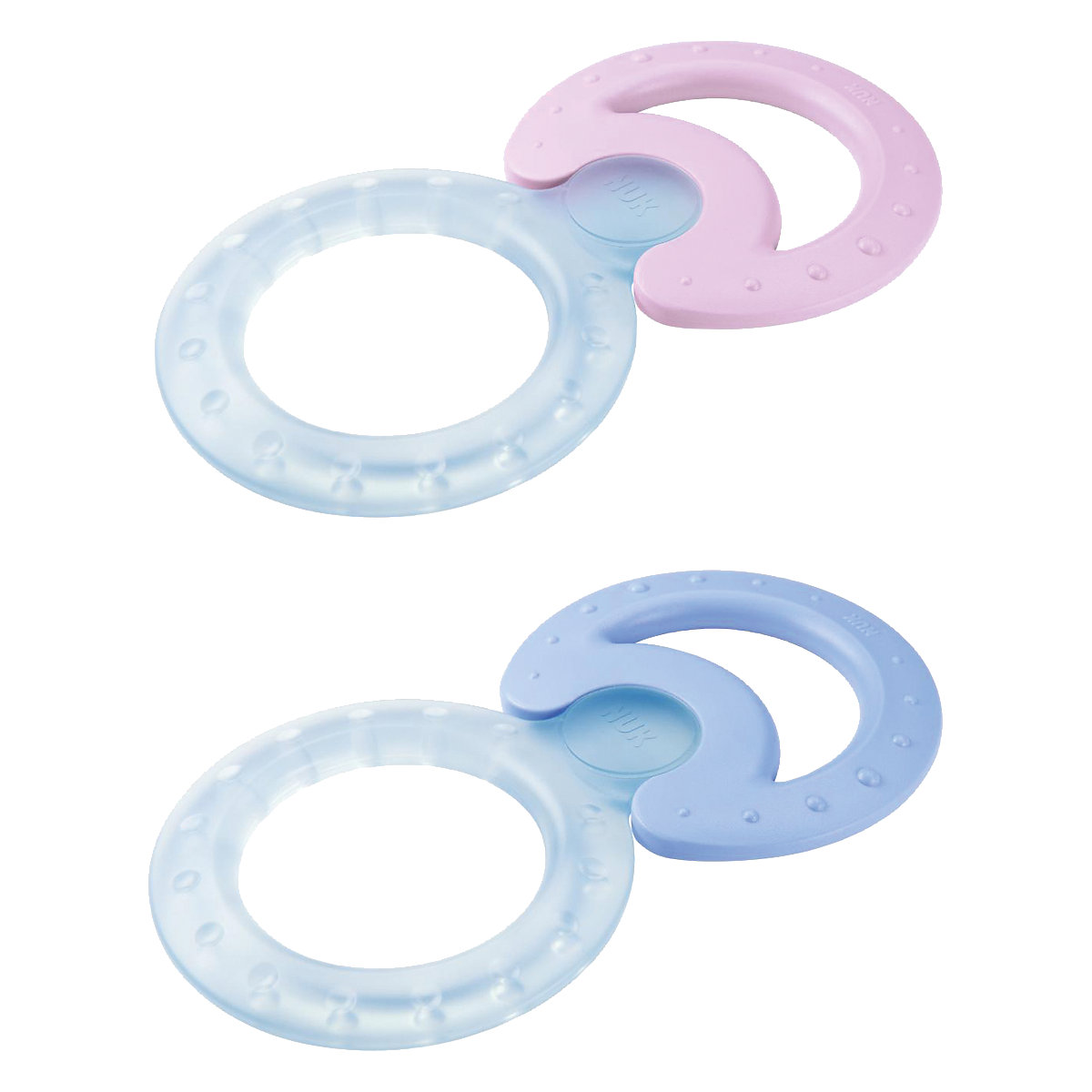 NUK Kühlbeißring-Set, 2-teilig, Classic und Cool, zur Massage und Kühlung, 1 Set