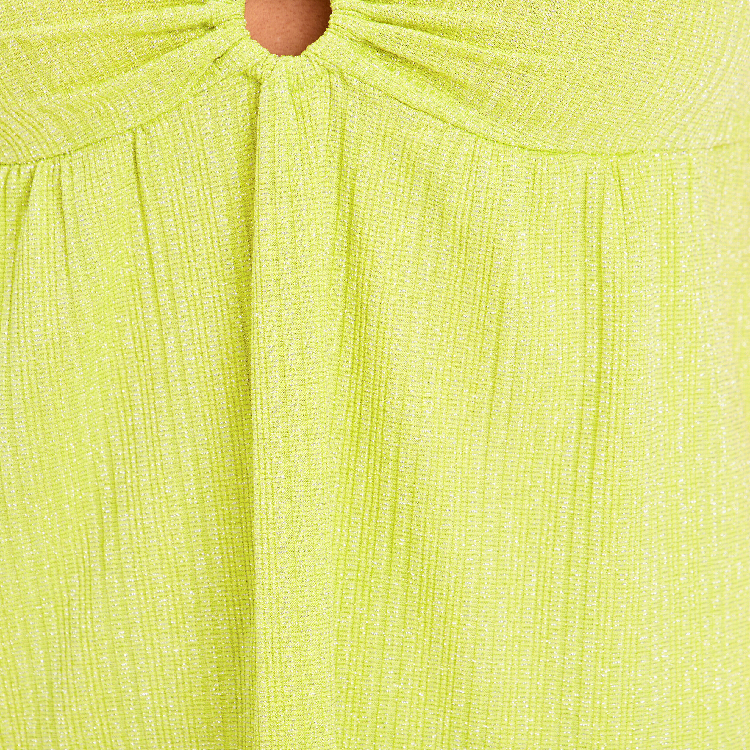 Débardeur col en V à anneau vert fluo femme | Cache Cache