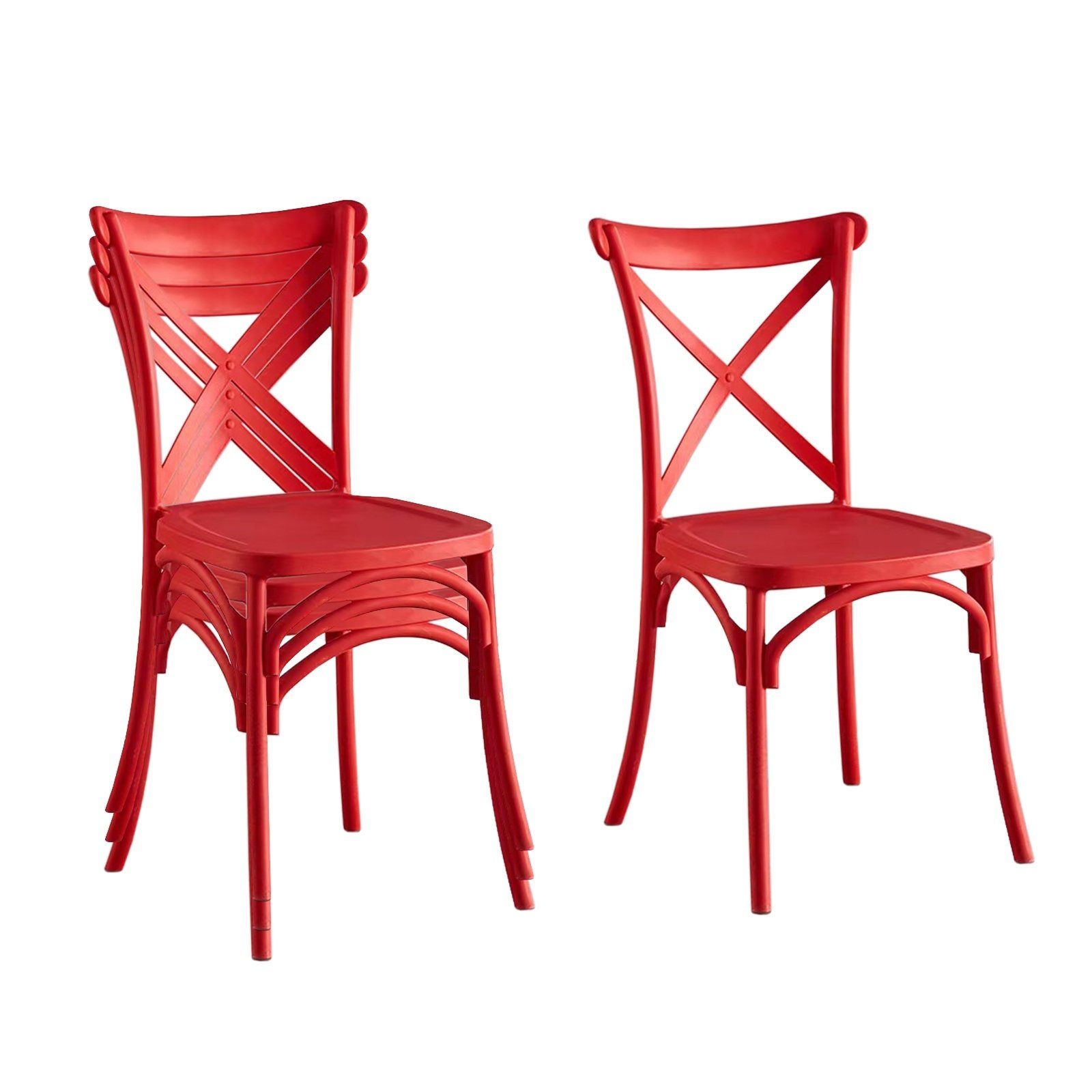 HTI-Living Stapelstuhl Stuhl Bryne Rot 20 er Set (Set, 20 St), Stapelstuhl Bistrostuhl Esszimmerstuhl Küchenstuhl Gartenstuhl