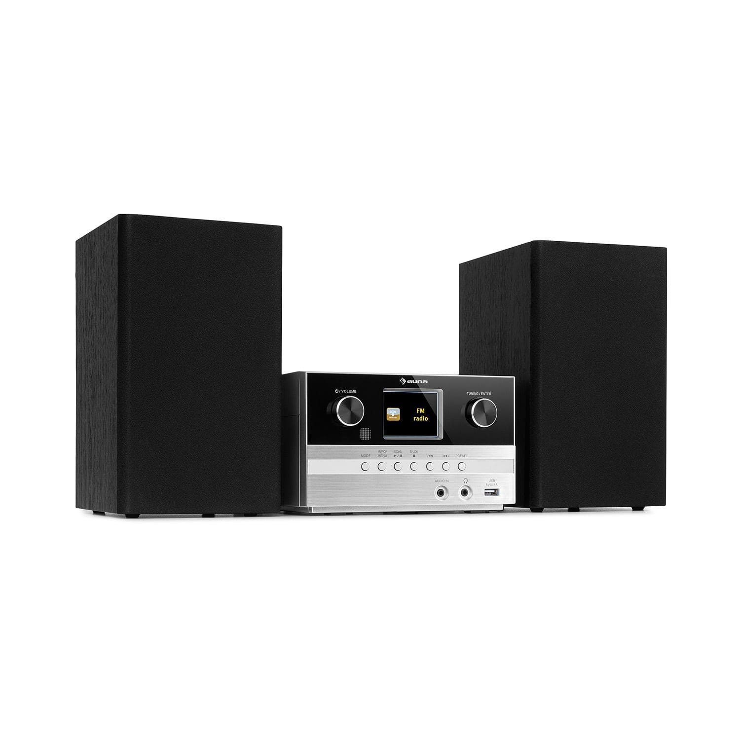 Auna Connect System S Stereoanlage (Internet/DAB+/FM Radio, 5 W, Internetradio Küchenradio Digitalradio mit Bluetooth Musikanlage)