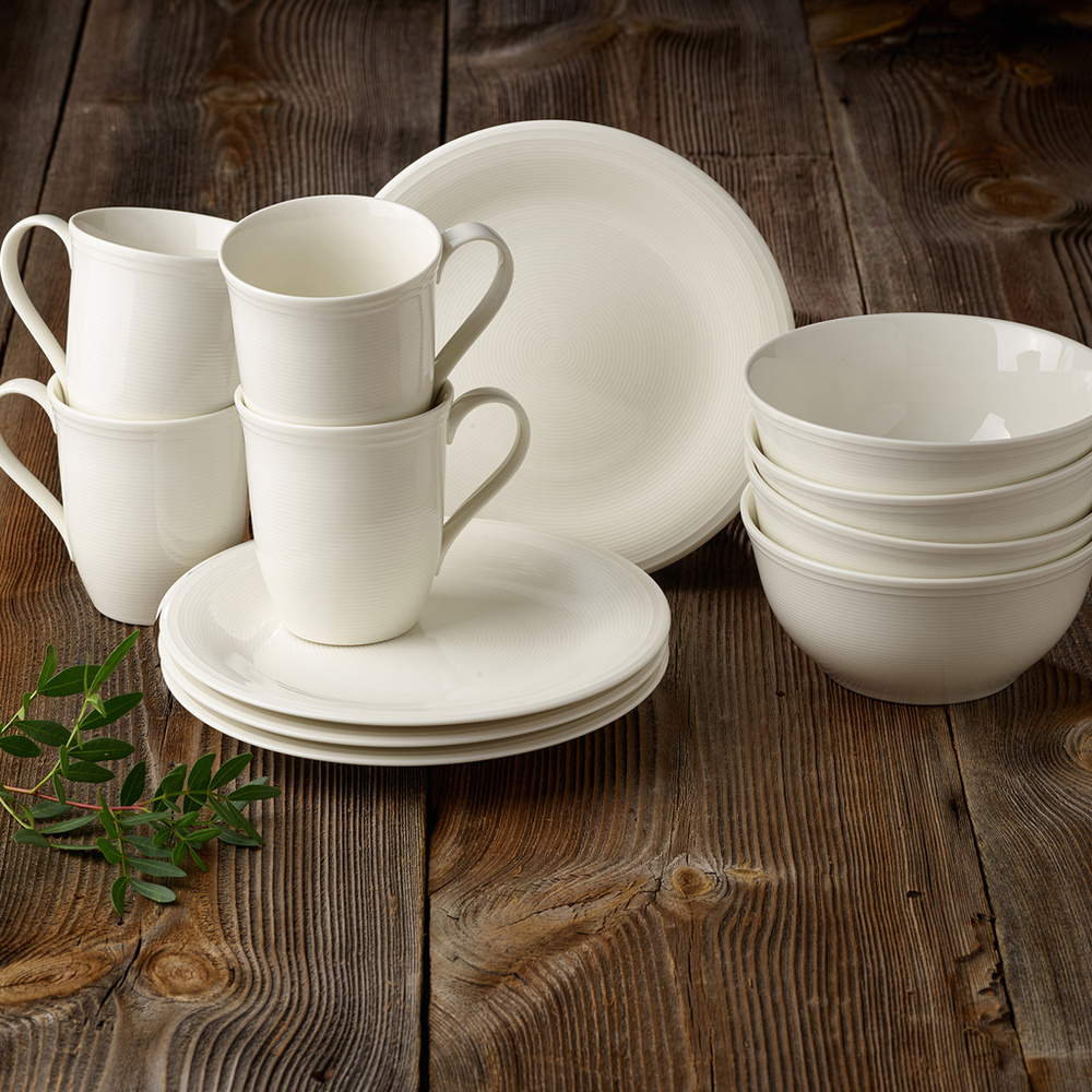 like. by Villeroy & Boch Set Petit-Dejeuner 12pcs Color Loop Natural service de vaisselle