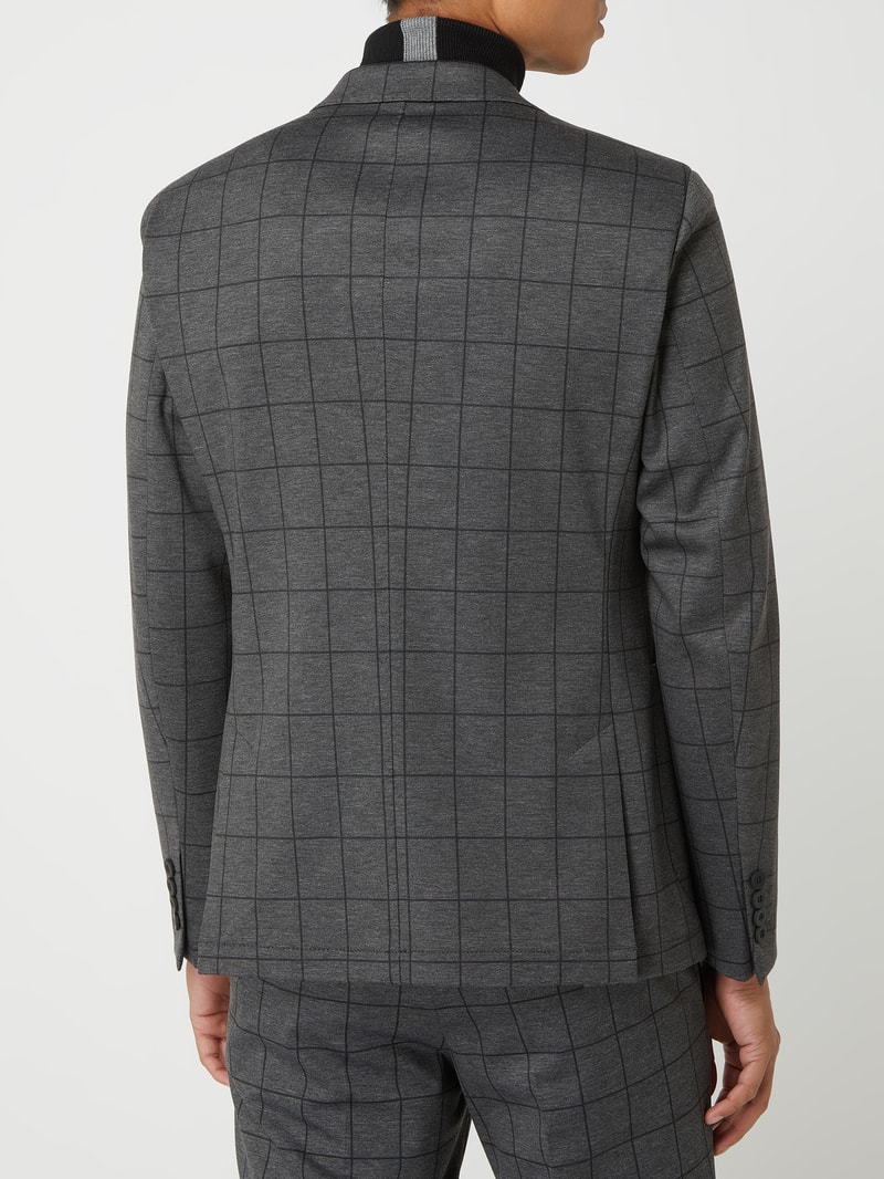 Extra Slim Fit 2-Knopf-Sakko mit Viskose-Anteil Modell 'Neel' in mittelgrau
