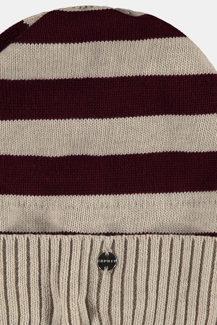 Strick-Beanie mit Streifen