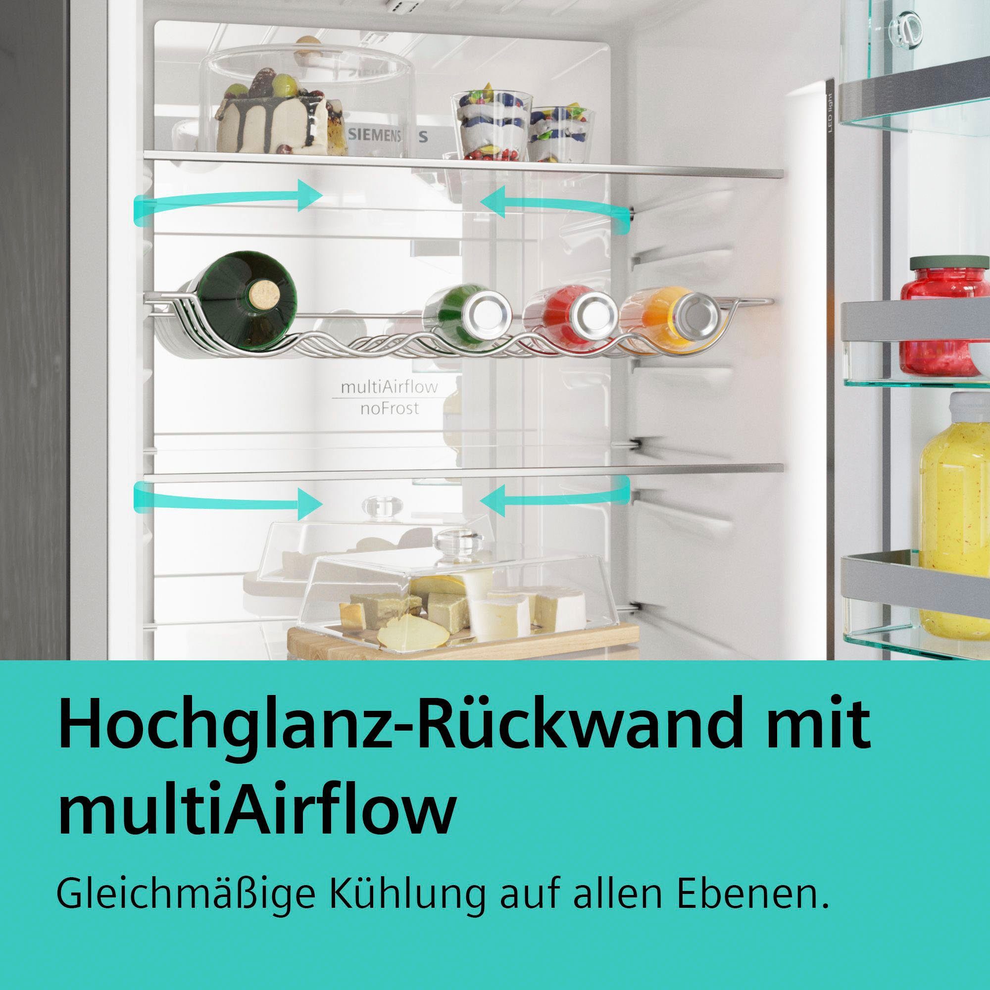 SIEMENS Kühl-/Gefrierkombination iQ300 KG49NXXCF, 203 cm hoch, 70 cm breit