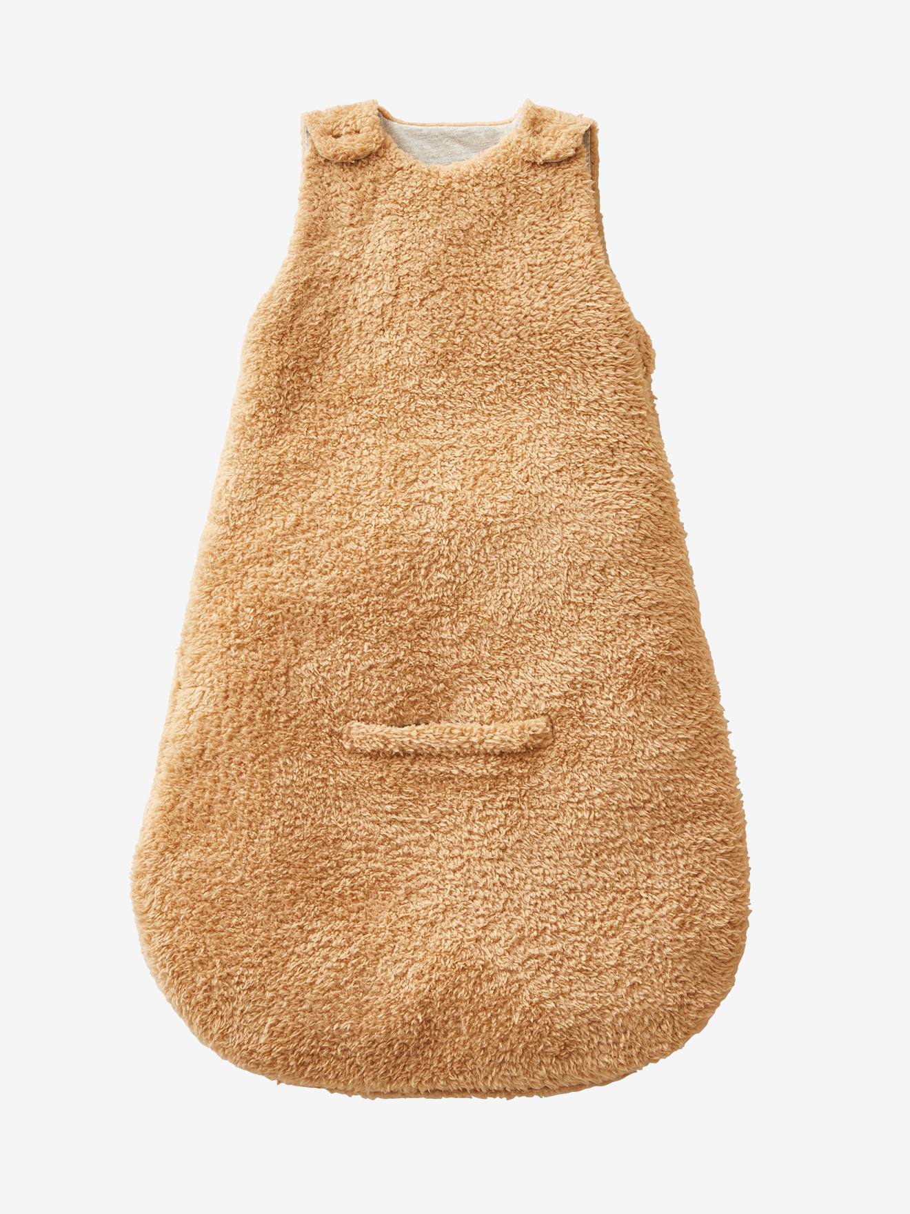 Vertbaudet Baby Auto-Schlafsack aus Mikrofaser Oeko-Tex - beige