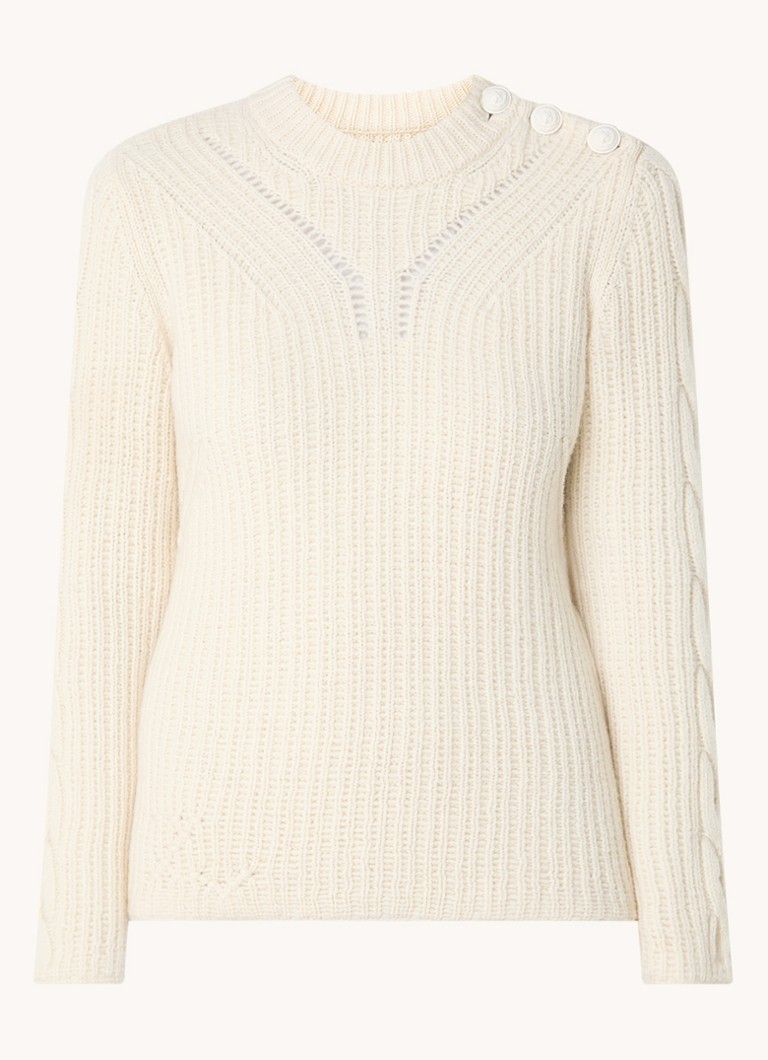 Zadig&Voltaire storo mezgimo merino vilnos megztinis su ažūrine detale.