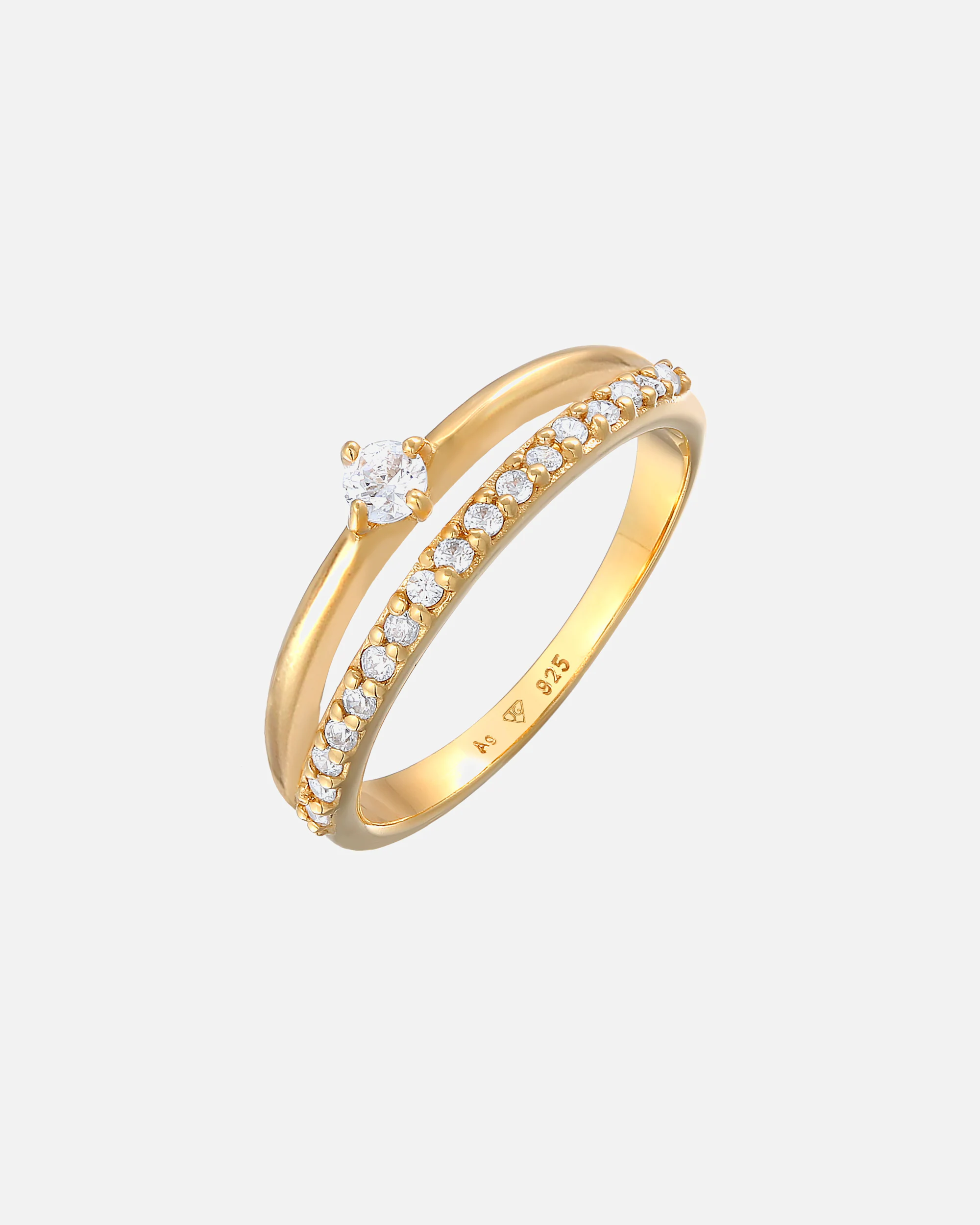 Elli női csillogó szoliter eljegyzési gyűrű cirkónia kristállyal 925 sterling ezüstből