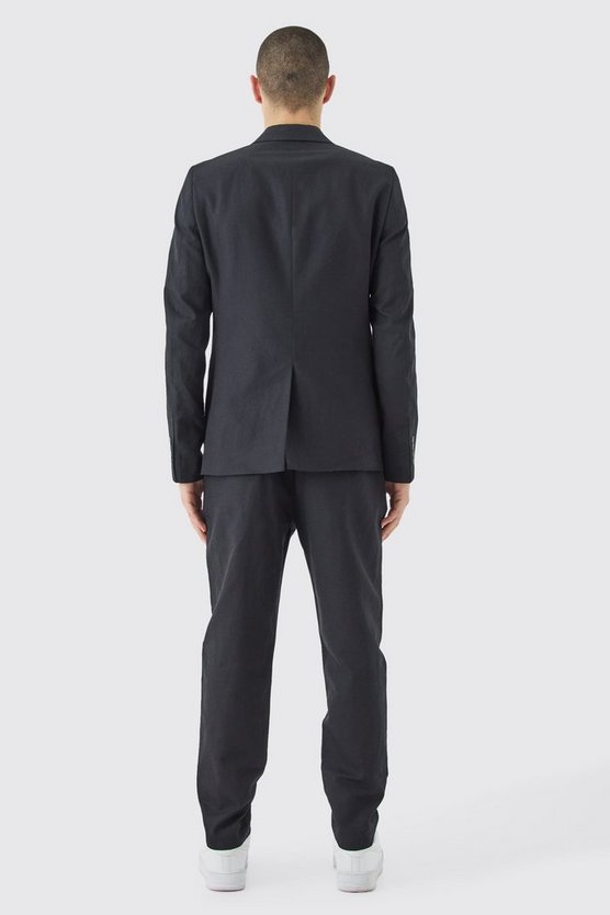 Schmale Mix & Match Hose aus Leinen-Mischung