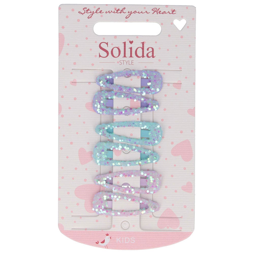Solida Click-Clack kurz glitzer lila-blau 6 Stk.