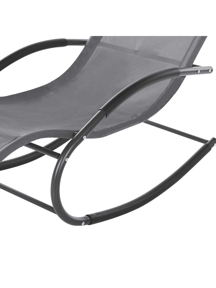 Beliani Gartenliege CARANO II in Grau/Schwarz - (W) 60 x (H) 90 x (L) 155 cm günstig kaufen onesize