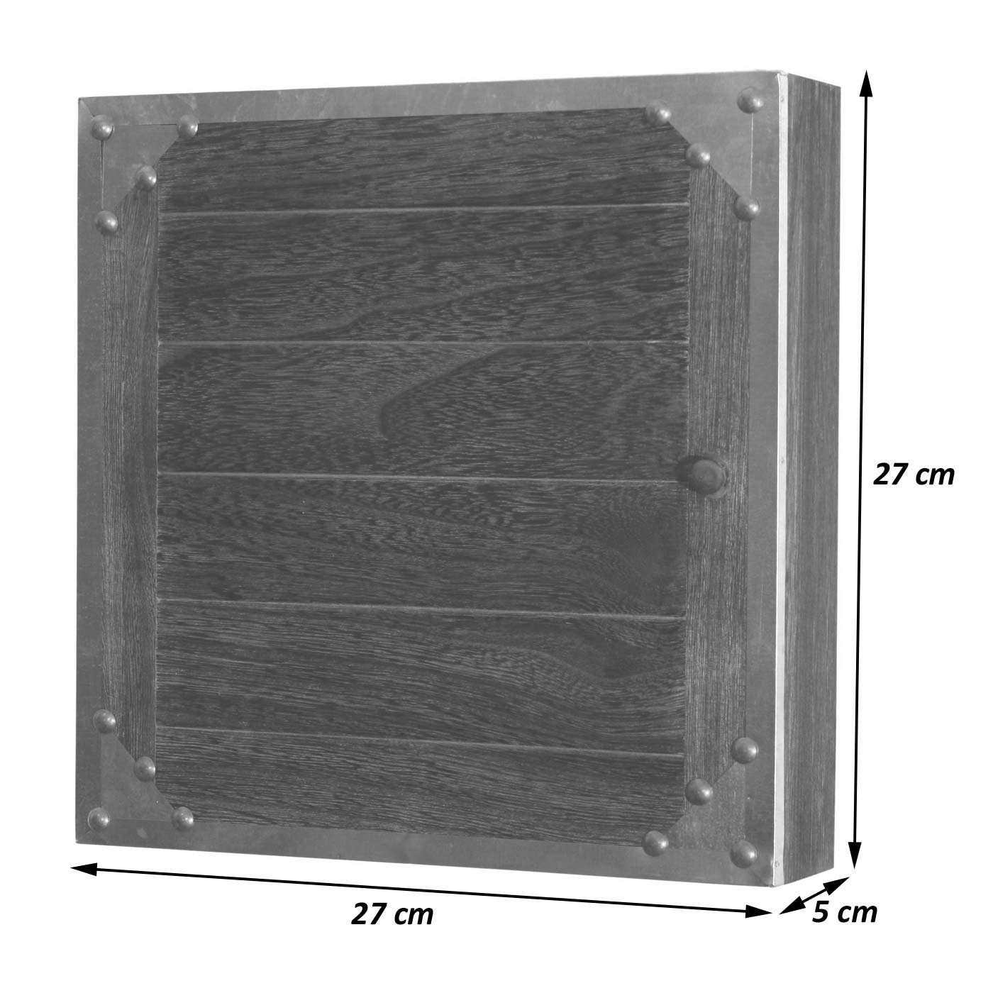 MCW Schlüsselkasten Gabes, Klapptüre mit Metallumrahmung und Magnetverschluss, Magnetverschluss, 6 Haken, Inklusive Befestigungsösen