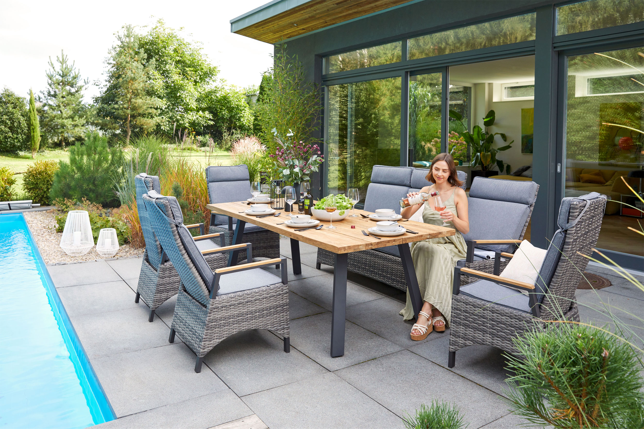 OUTDOORGartenbank Teak 3-Sitzer