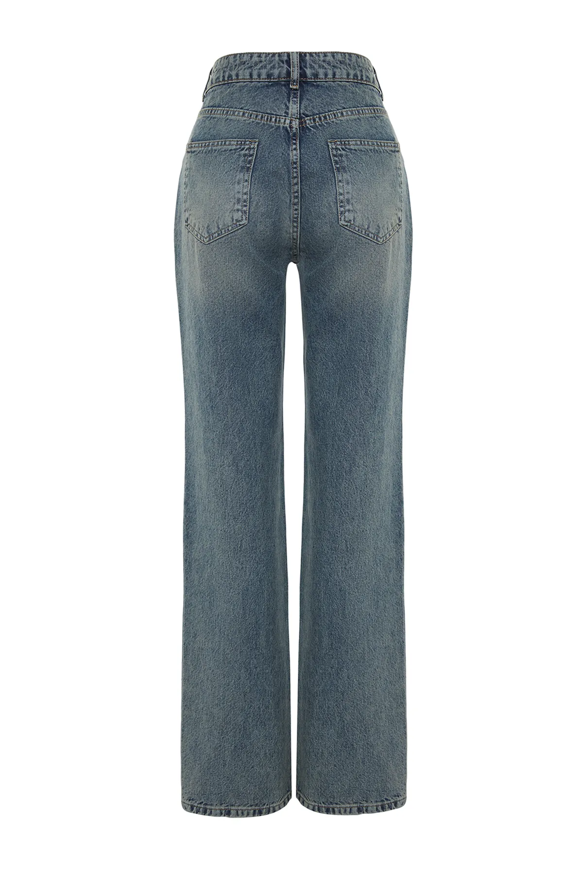 Trendyol Collection  Blaue Jeans mit niedriger Taille und weitem Bein TWOSS24JE00033