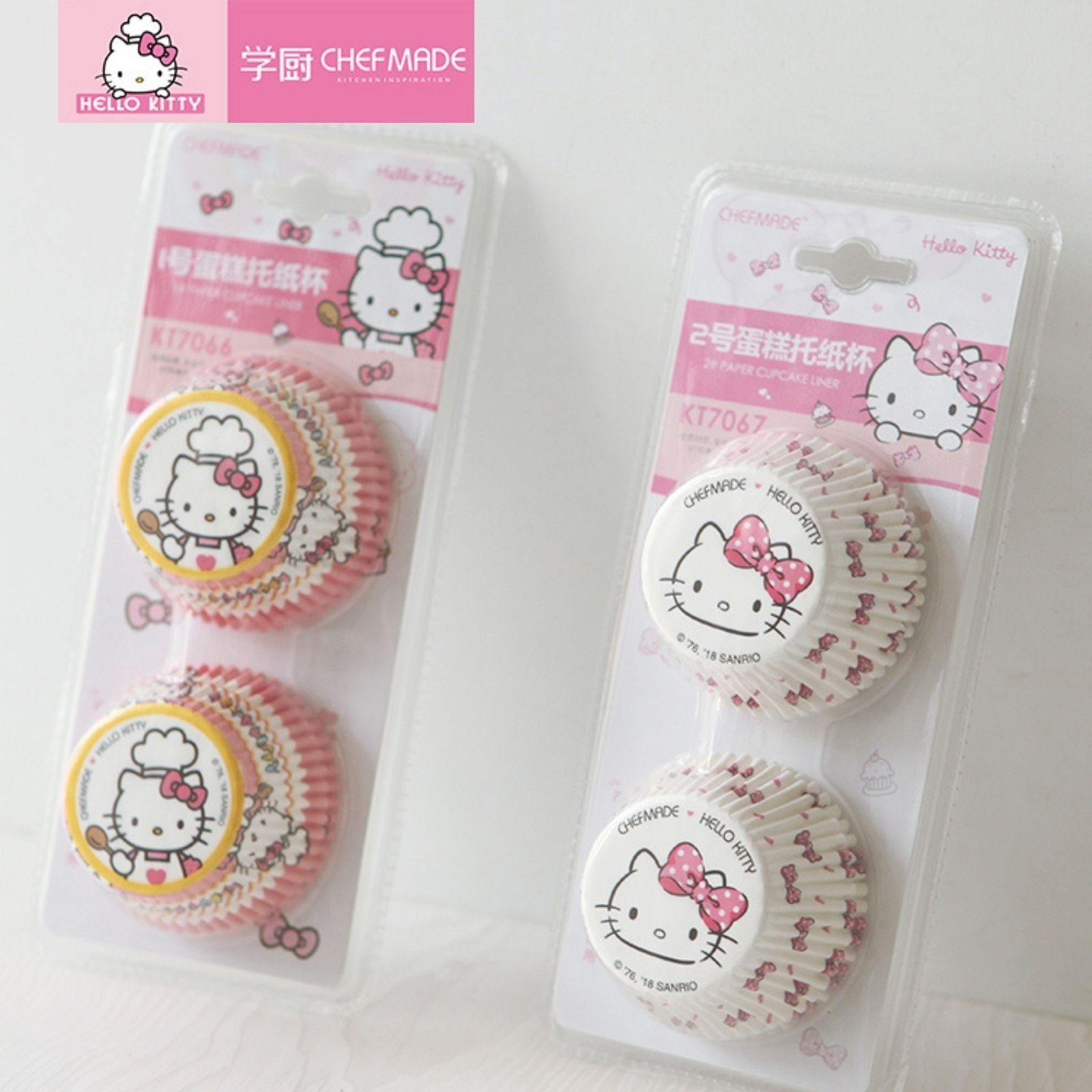 Chefmade Muffinform Papierförmchen für Muffins 100 Stk Pergamentpapier, (CHEFMADE, HELLO KITTY, Pink, 100 Stück Papierförmchen für Muffins, Cupcakes, Mini Kuchenförmchen, Partyförmchen, Papierbackfomen, Portionsförmchen 1-tlg), Muffinform Papier - Cu