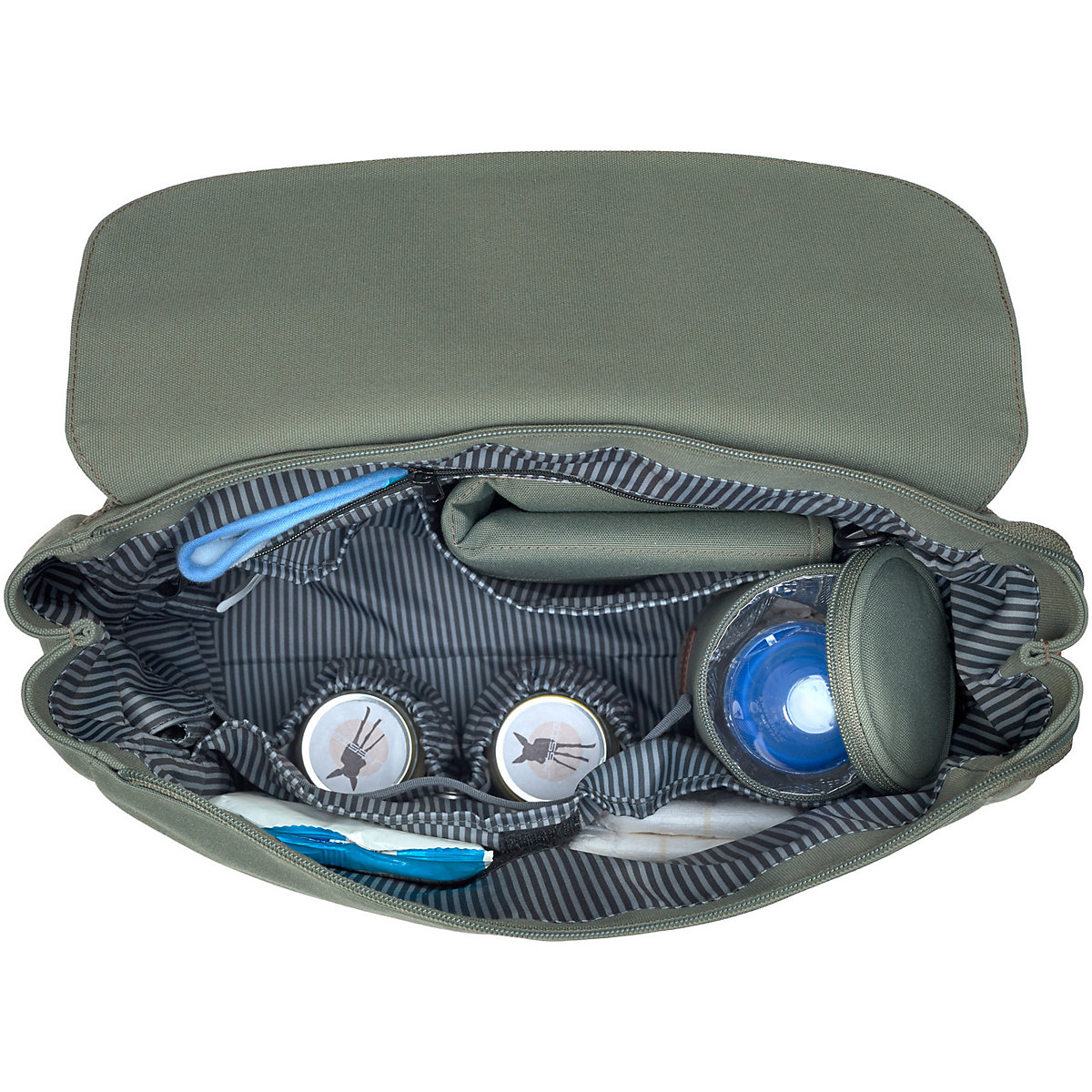 Wickelrucksack Adventure olive, inkl. Zubehör & Wickelunterlage