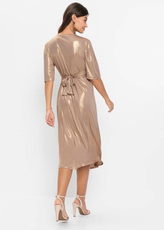 Midikleid mit Metallic-Effekt