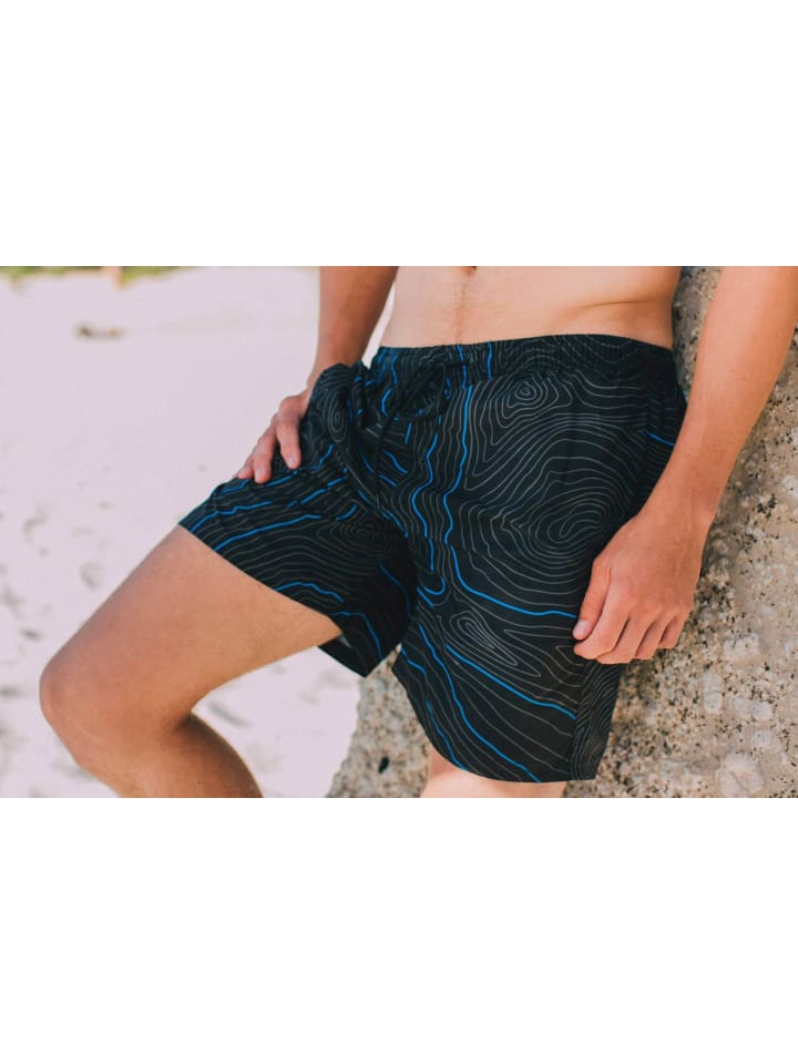 GUGGEN MOUNTAIN Badehose Linien in Blau günstig kaufen