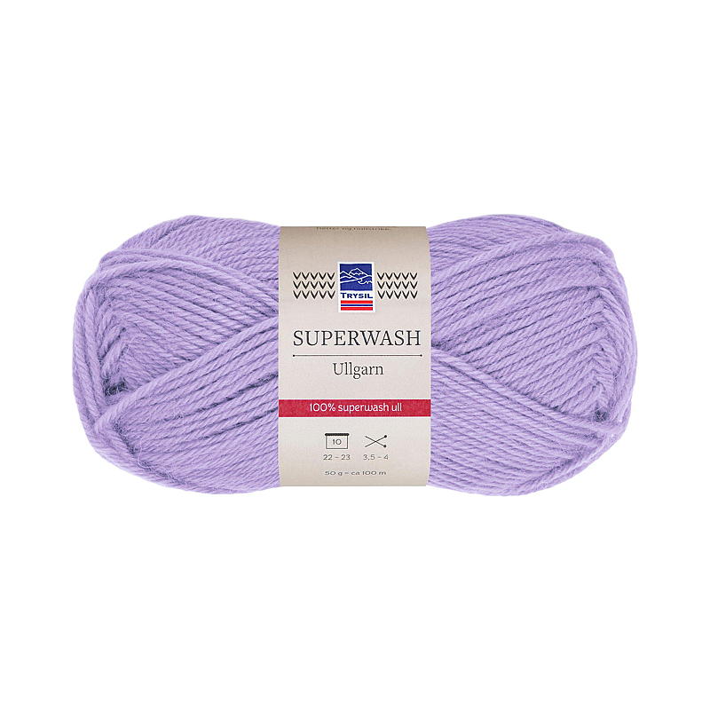 Superwash ullgarn lys lavendel