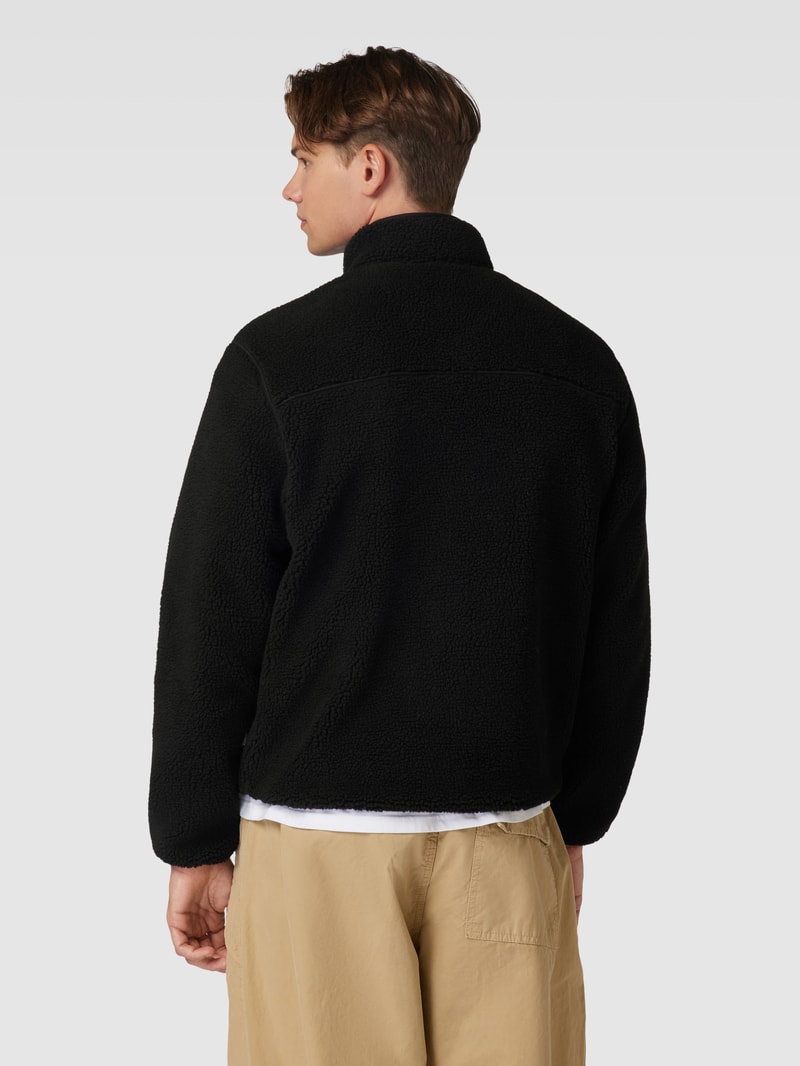 Fleecejacke mit Label-Patch Modell 'MOUNT HOPE' in schwarz