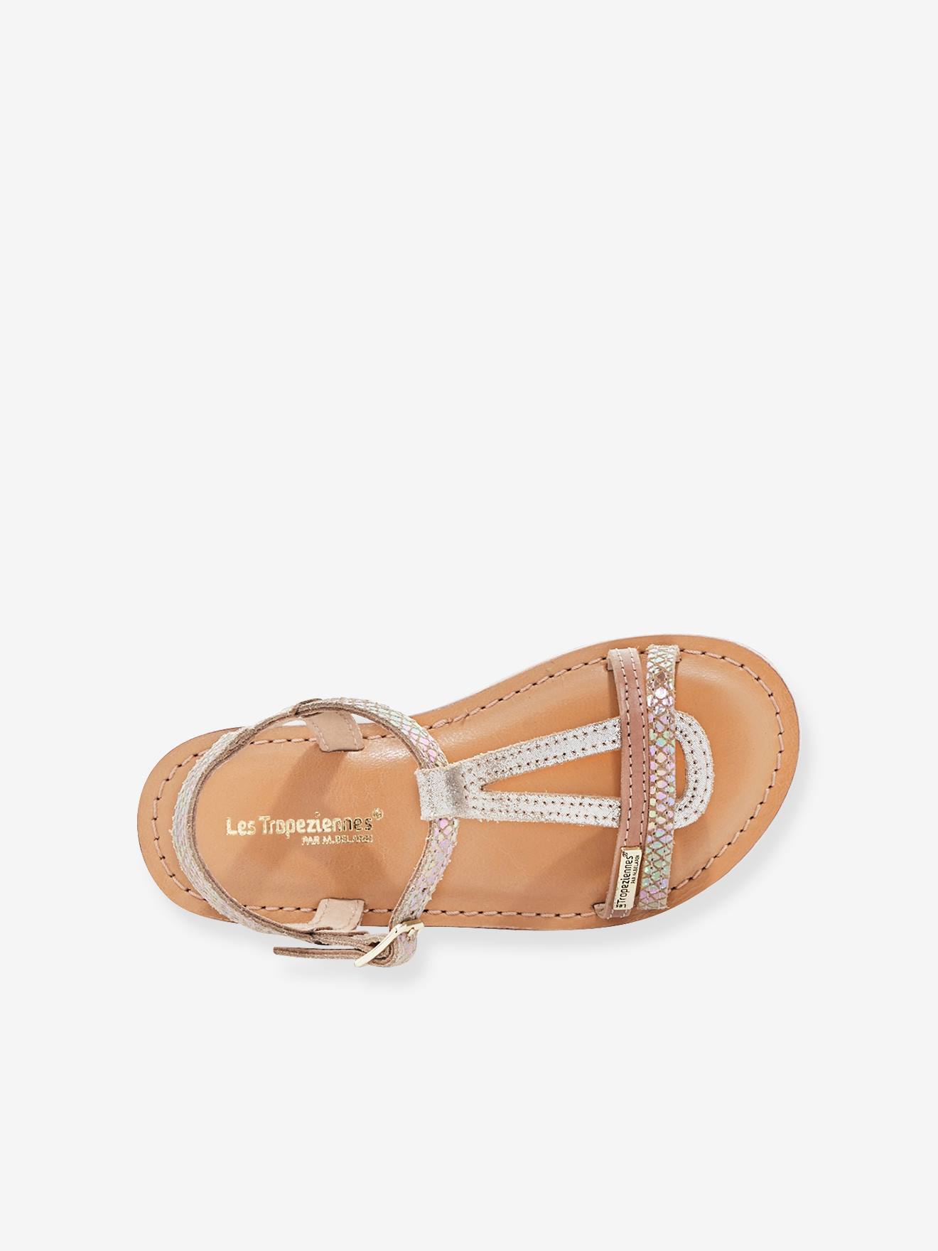 Sandales cuir enfant Bada LES TROPEZIENNES® PAR M. BELARBI beige irisé