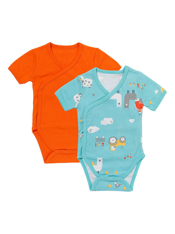Schlummersack Bio Baby-Wickelbodys kurzarm 2er-Pack in Blau günstig kaufen
