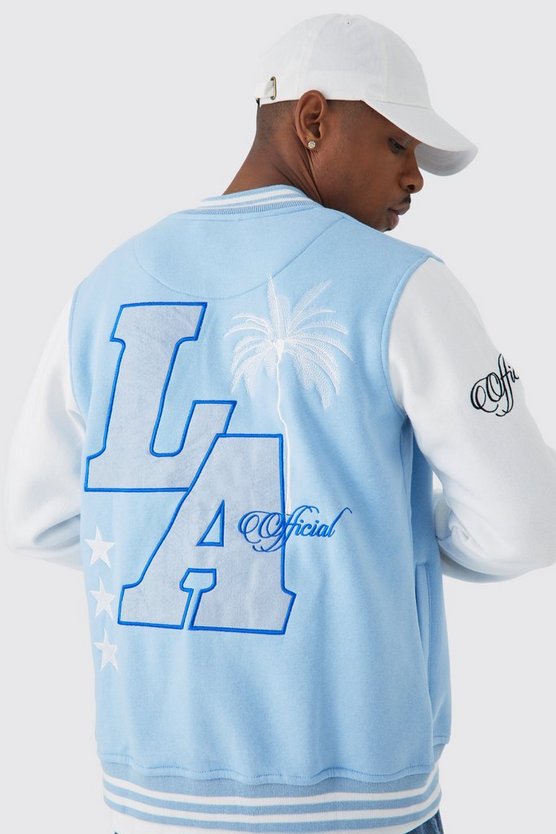 Varsity Jersey-Bomberjacke mit LA Etikett