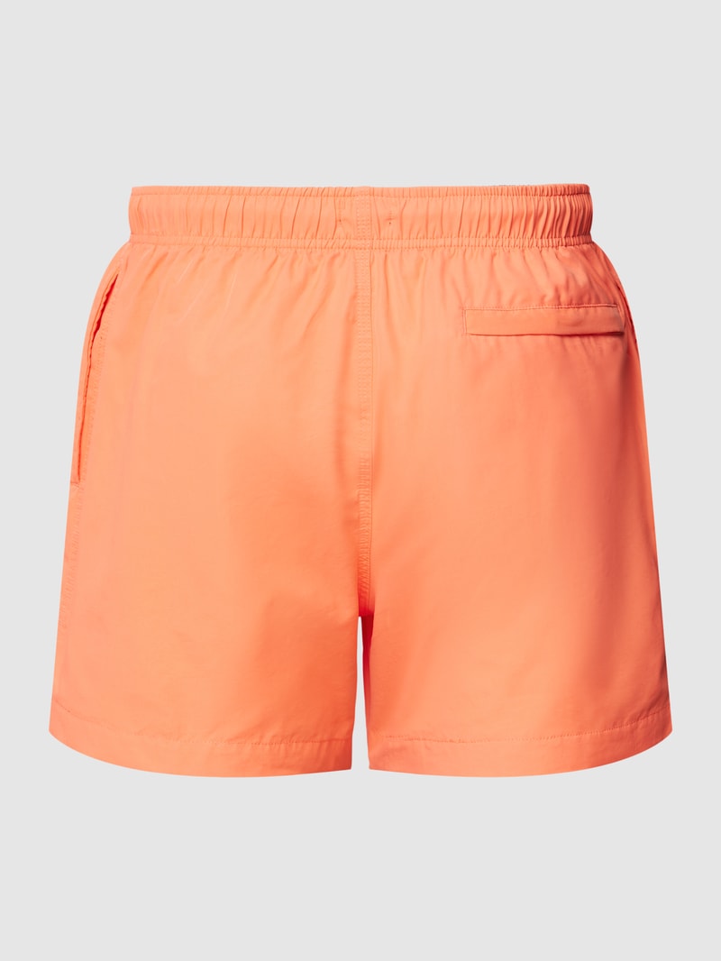 Badehose mit Label-Stitching Modell 'Gregory' in koralle