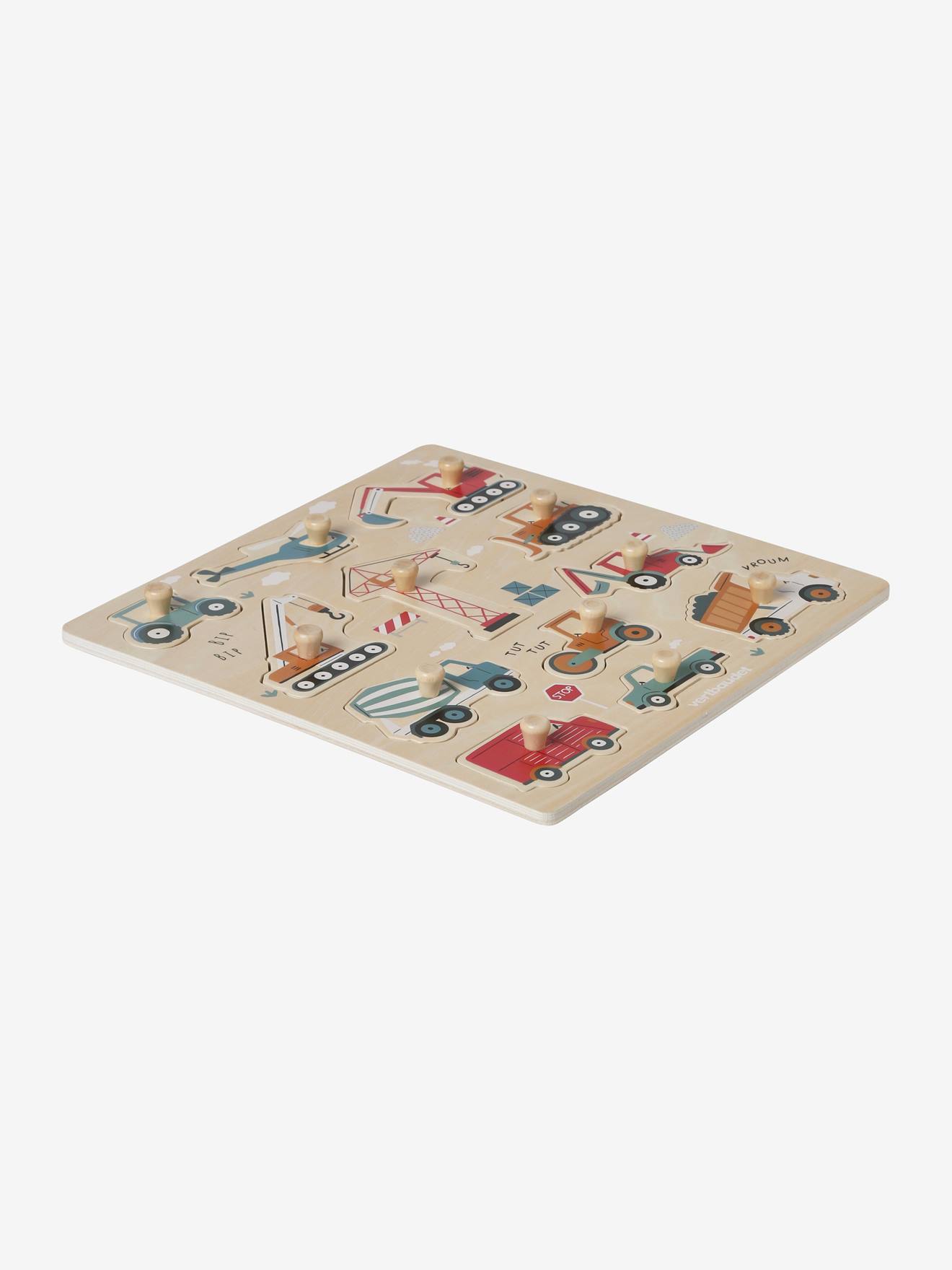 Puzzle boutons Chantier en bois FSC® jaune